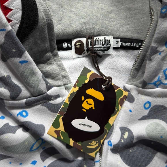BAPE ABC Camo Double Shark Full Zip Hoodie 'Grey' - Picture 8 of 9